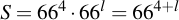 latex:S = 66^4 \* 66^l = 66^{4 + l}